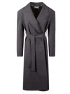 The Nina Studio Coat With Belt In Gray