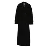 The Nina Studio Belted Double-breasted Coat In Black