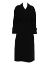 The Nina Studio Belted Double-breasted Coat In Black