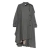 The Nina Studio Asymmetric Coat In Gray