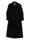 The Nina Studio Double-breasted Coat In Black
