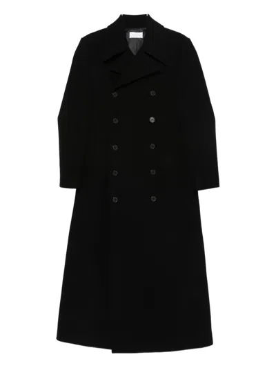 The Nina Studio Double-breasted Coat In Black
