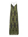 The Nina Studio Long Satin Dress With Fringes
