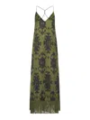 The Nina Studio Long Satin Dress With Fringes
