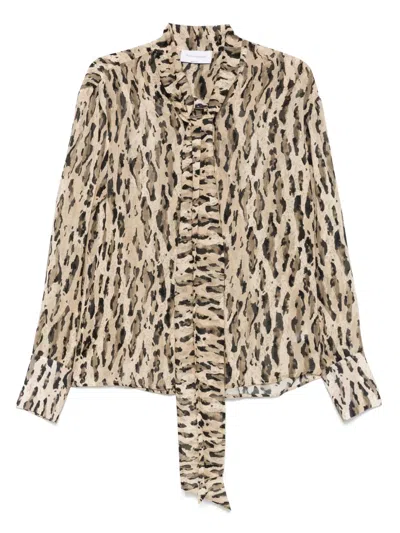 The Nina Studio Leopard-print Shirt In Neutrals