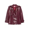 The Nina Studio Crocodile-effect Double-breasted Jacket In Red
