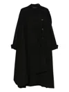 The Nina Studio Pinstripe-pattern Coat In Black