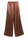 The Nina Studio Silk Pants In Brown