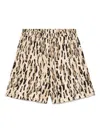 The Nina Studio Relaxed Fit Sand Animal Print Shorts In Neutral