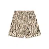 The Nina Studio Relaxed Fit Sand Animal Print Shorts In Neutral