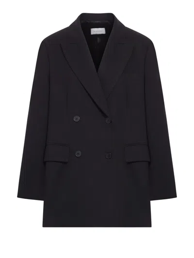 The Nina Studio Tailored Double-breasted Blazer In Black