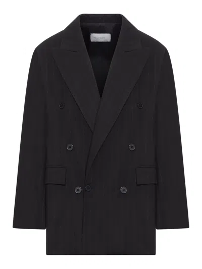 The Nina Studio Tailored Double-breasted Blazer In Black