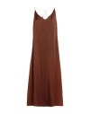The Nina Studio Woman Maxi Dress Brown Size L Silk