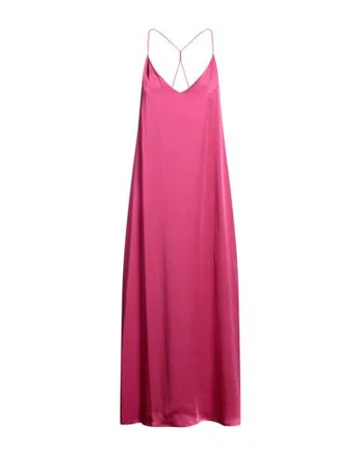 The Nina Studio Woman Maxi Dress Fuchsia Size M Silk In Pink