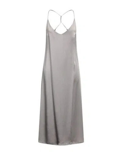 The Nina Studio Woman Maxi Dress Grey Size S Silk