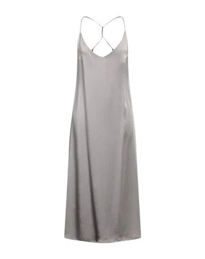The Nina Studio Woman Maxi Dress Grey Size S Silk In Grey