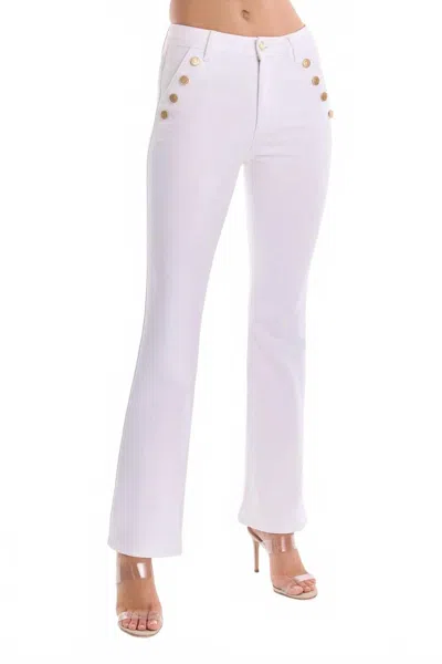 The Noli Shop Allegra Bootcut High-rise Jeans In White