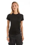 The Noli Shop Amaya Suede T-shirt - Black In Black