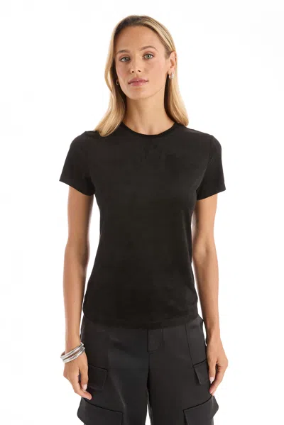 The Noli Shop Amaya Suede T-shirt - Black