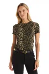 The Noli Shop Amaya Ultra-soft T-shirt - Leopard In Animal Print