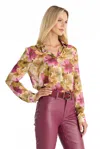 The Noli Shop Ana Button Up Shirt In Brown