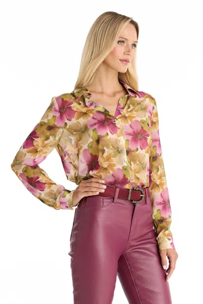 THE NOLI SHOP ANA CHIFFON BLOUSE - FLORAL PRINT