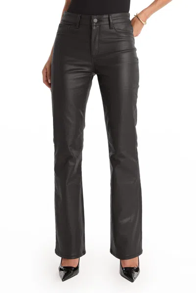 The Noli Shop Aria Coated Flare Jean - Black