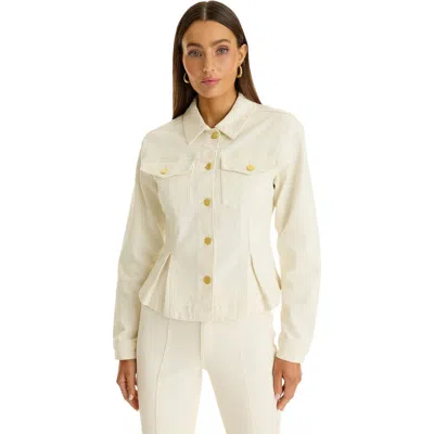 The Noli Shop Bethanie Denim Jacket In White