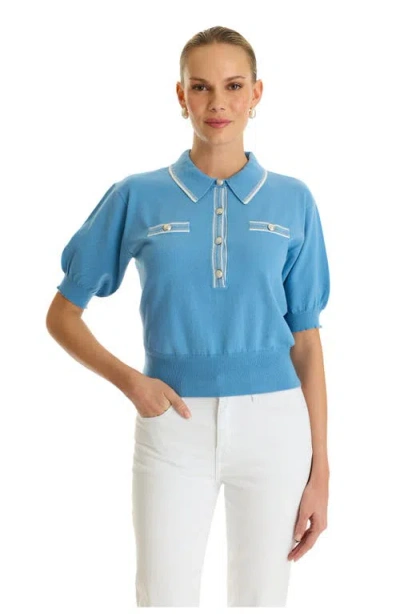 The Noli Shop Bobbi Polo Shirt In Blue