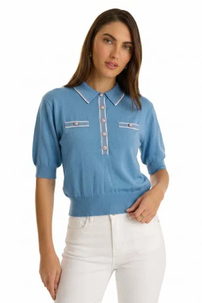 The Noli Shop Bobbi Polo Shirt In Blue