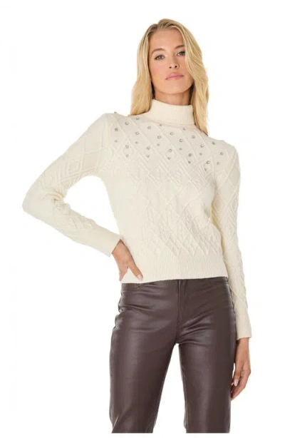 The Noli Shop Cara Crystal Sweater In White