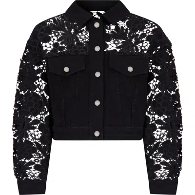 The Noli Shop Celeste Jean Jacket In Black