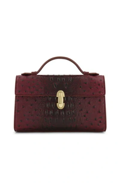The Noli Shop Danica Ostrich Clutch In Burgundy
