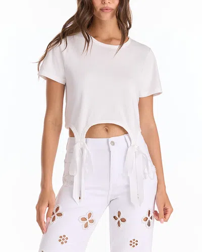 The Noli Shop Diana Satin Bow Shirt In White