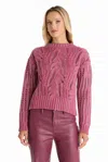 The Noli Shop Elea Crystal Knit Sweater In Pink