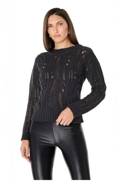 The Noli Shop Elea Crystal Knit Sweater In Black
