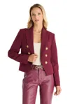 The Noli Shop Gabrielle Double Breasted Blazer - Merlot In Red
