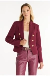 The Noli Shop Gabrielle Double Breasted Blazer In Brown