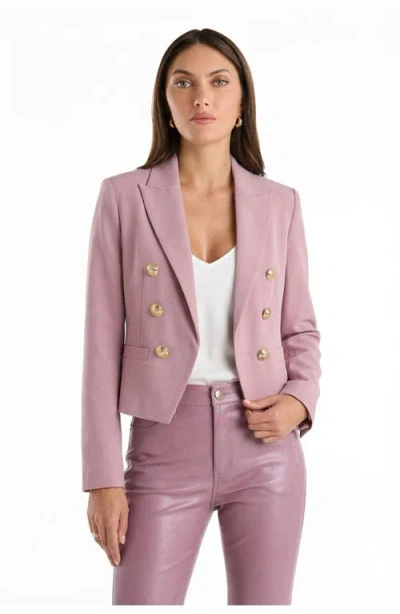 The Noli Shop Gabrielle Double Breasted Blazer In Pink