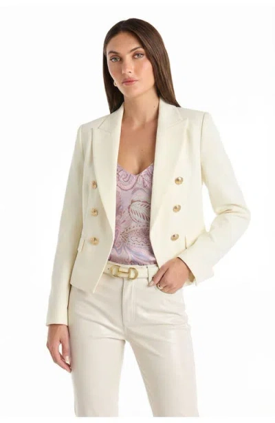 The Noli Shop Gabrielle Double Breasted Blazer In White
