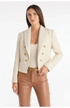 The Noli Shop Gabrielle Tweed Double Breasted Blazer In Neutral