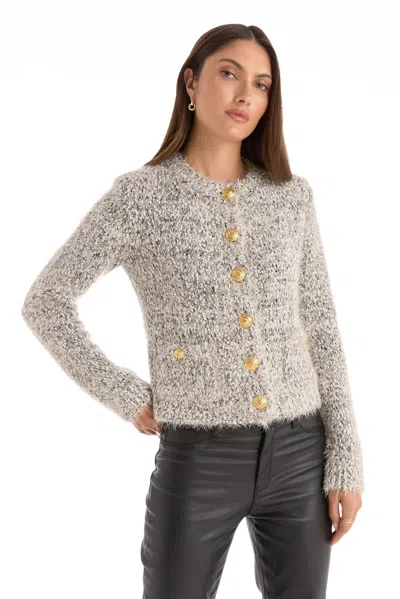The Noli Shop Joana Knit Cardigan In Gray