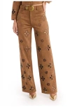 The Noli Shop Kaia Suede High Rise Jean In Brown