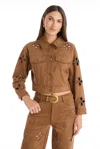 The Noli Shop Kaia Suede Jacket - Cognac In Brown