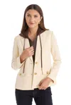 The Noli Shop Kara Dickey Blazer - Pearl/espresso In Neutral