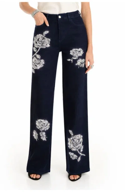 The Noli Shop Kate Crystal Rose Jean In Purple