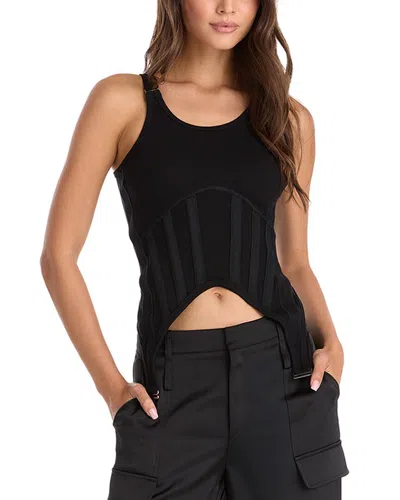 The Noli Shop Kiara Garter Tank In Black