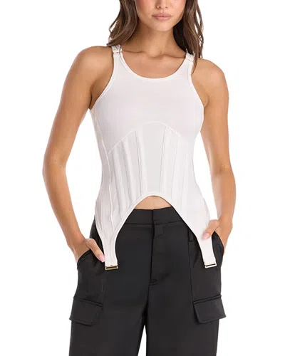 The Noli Shop Kiara Garter Tank In White