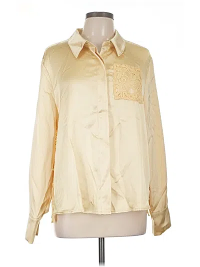 Pre-owned The Noli Shop Long Sleeve Blouse In Gold