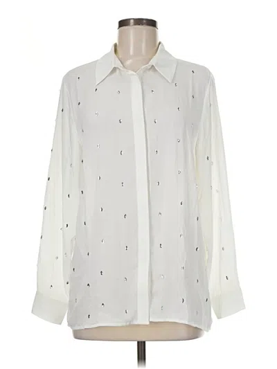 Pre-owned The Noli Shop Long Sleeve Blouse In Ivory